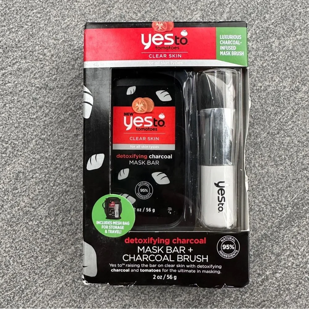 NEW Detoxifying Charcoal Mask (2-oz Bar) & Charcoal Brush by Yes to Tomatoes